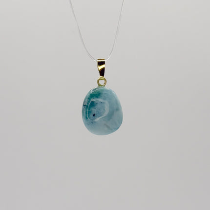 Larimar Anhänger - 925 Silber vergoldet