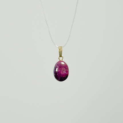 Rubin (Cabochon) Anhänger - 925 Silber vergoldet