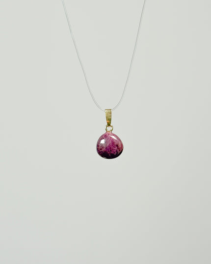 Rubin (Cabochon) Anhänger - 925 Silber vergoldet