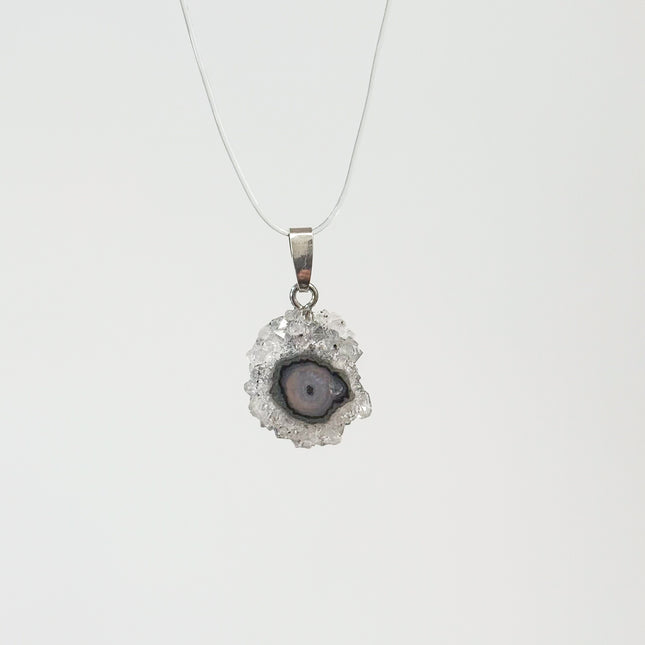 Quarz Blume Anhänger - 925 Silber