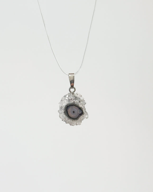Quarz Blume Anhänger - 925 Silber