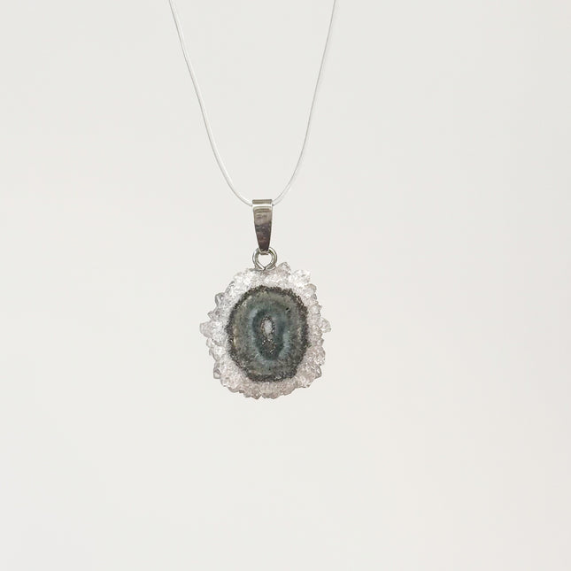 Quarz Blume Anhänger - 925 Silber