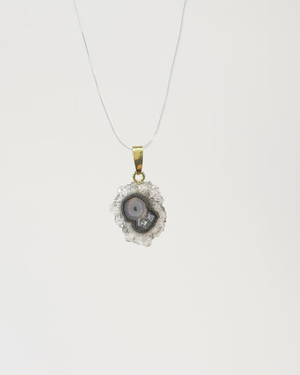 Quarz Blume Anhänger - 925 Silber vergoldet