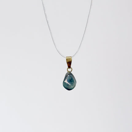 Turmalin blau (Indigolith) Anhänger - 925 Silber vergoldet