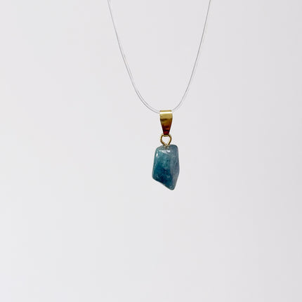 Turmalin blau (Indigolith) Anhänger - 925 Silber vergoldet