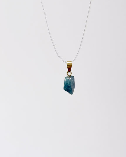 Turmalin blau (Indigolith) Anhänger - 925 Silber vergoldet