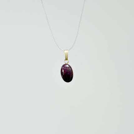 Rubin (Cabochon) Anhänger - 925 Silber vergoldet