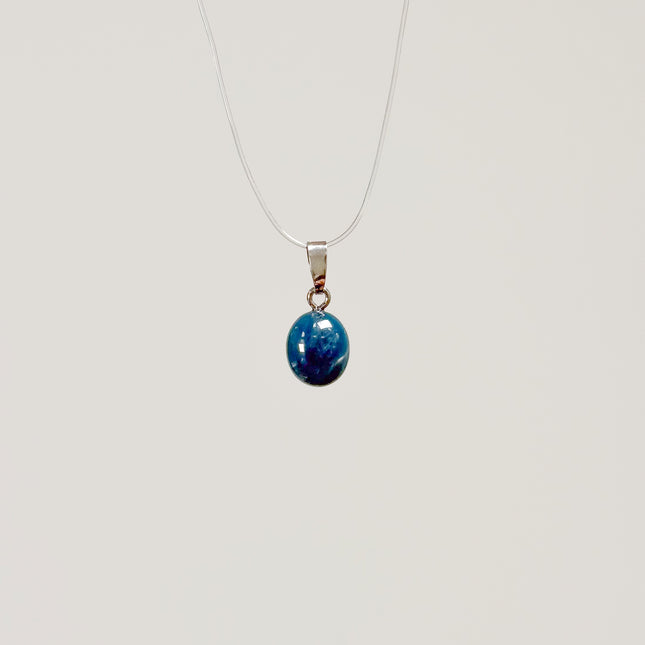 Apatit Cabochon Anhänger silber/ silber vergoldet