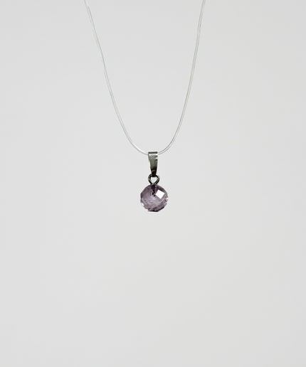 Amethyst Kugel (facettiert) Kettenanhänger - 925 Silber