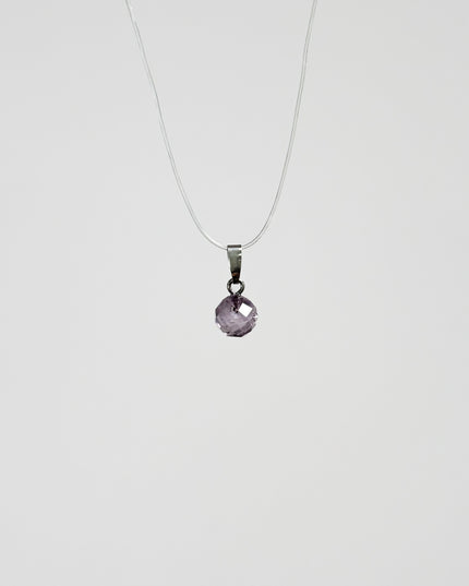 Amethyst Kugel (facettiert) Anhänger - 925 Silber
