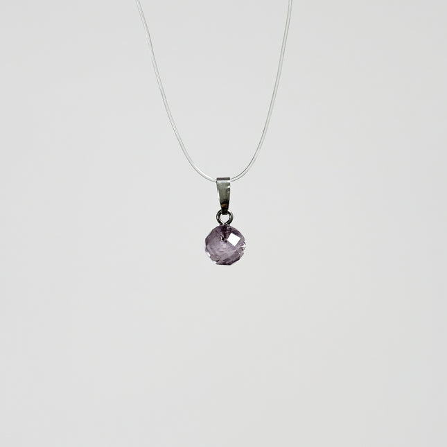 Amethyst Kugel (facettiert) Anhänger - 925 Silber
