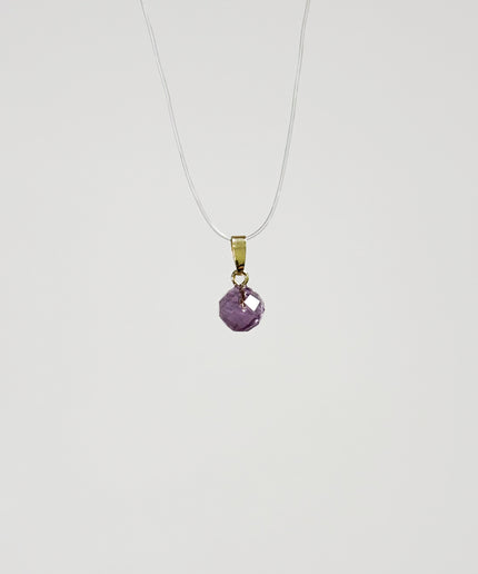 Amethyst Kugel (facettiert) Kettenanhänger - 925 Silber vergoldet