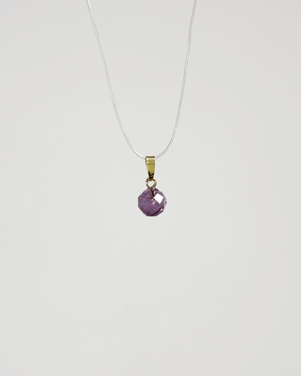 Amethyst Kugel (facettiert) Anhänger - 925 Silber vergoldet