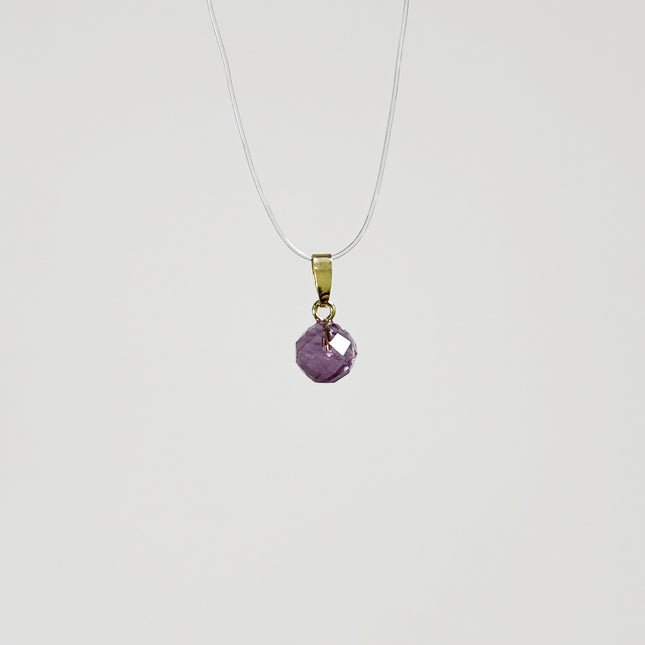 Amethyst Kugel (facettiert) Anhänger - 925 Silber vergoldet