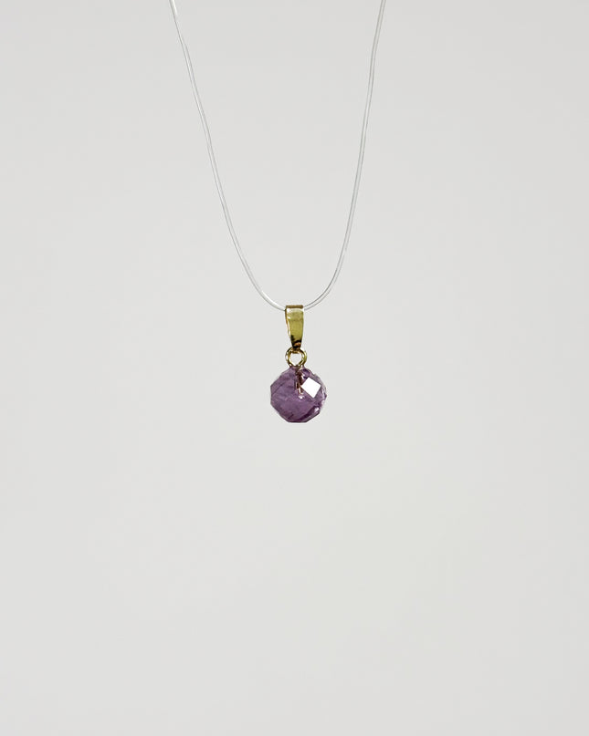 Amethyst Kugel (facettiert) Anhänger - 925 Silber vergoldet