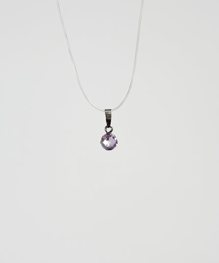 Amethyst Kugel (facettiert) Kettenanhänger - 925 Silber