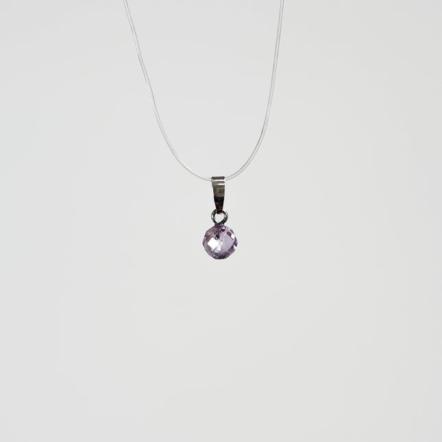 Amethyst Kugel (facettiert) Anhänger - 925 Silber