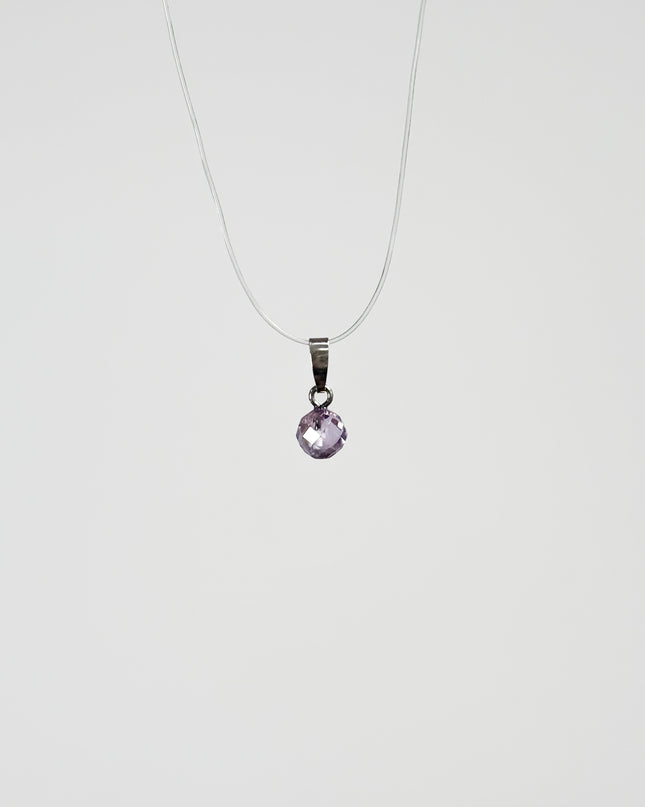 Amethyst Kugel (facettiert) Anhänger - 925 Silber