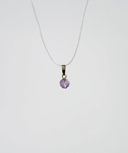 Amethyst Kugel (facettiert) Kettenanhänger - 925 Silber vergoldet