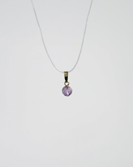 Amethyst Kugel (facettiert) Anhänger - 925 Silber vergoldet