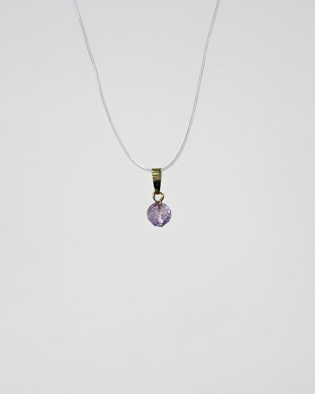 Amethyst Kugel (facettiert) Anhänger - 925 Silber vergoldet