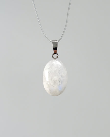 Regenbogen Mondstein Kettenanhänger geschliffen