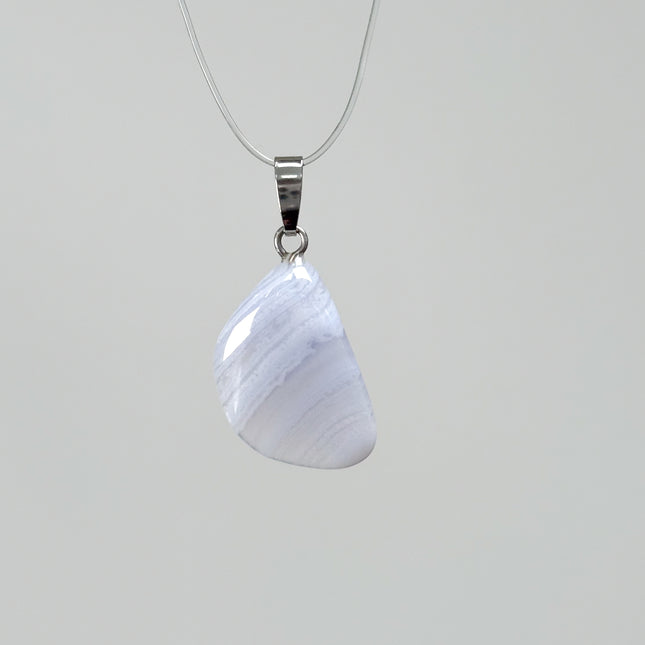 Chalcedon blau Anhänger - 925 Silber