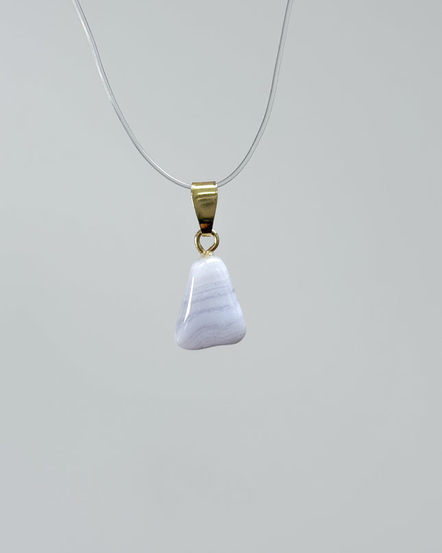 Blue Lace Agate (Blauer Chalcedon) Kettenanhänger