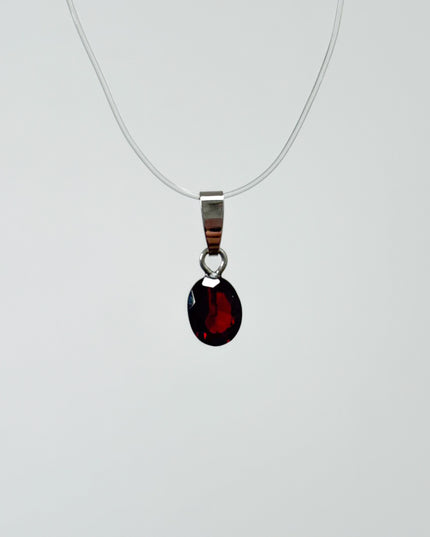Granat rot facettiert Anhänger - 925 Silber