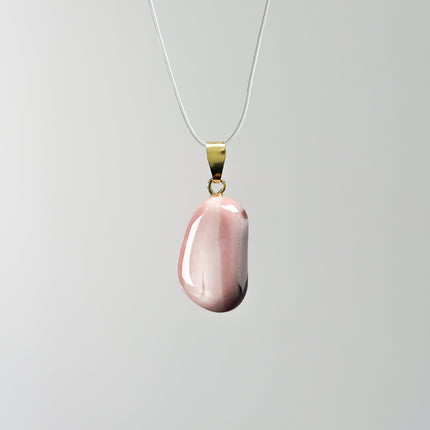 Achat (Rosa Botswana-Achat) Anhänger - vergoldet 925 Silber