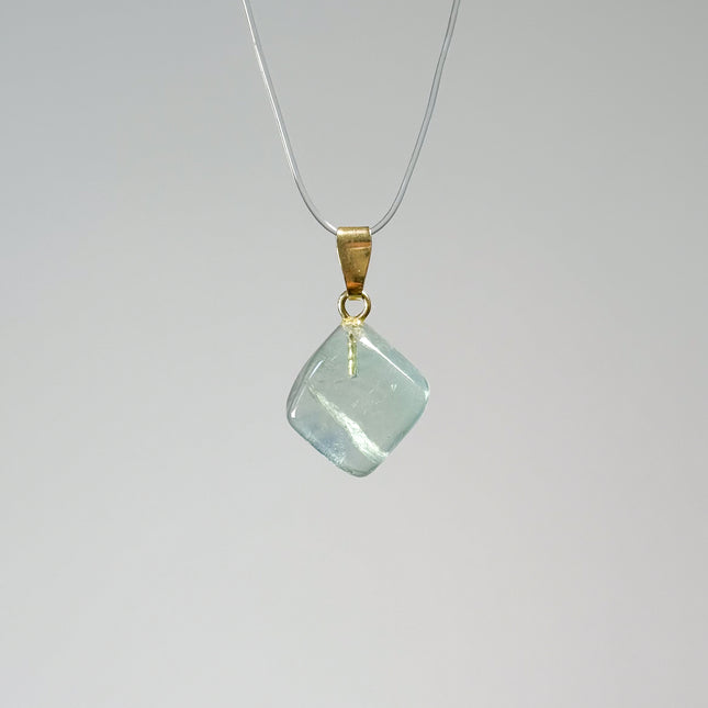 Fluorit "Sacred Geometry" Anhänger - 925 Silber vergoldet