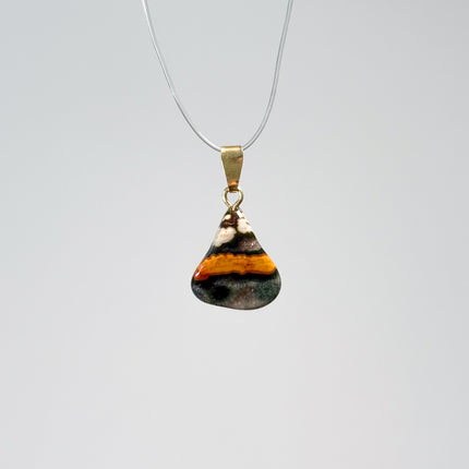 Ozeanachat (Ozeanchalcedon) Anhänger - vergoldet 925 Silber