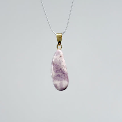Jade (Lavendel-Jade) Anhänger - 925 Silber vergoldet