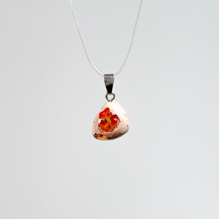 Feueropal Cabochon Anhänger - 925 Silber