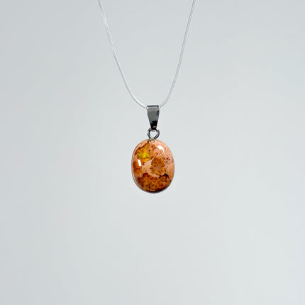 Feueropal Cabochon Anhänger - 925 Silber