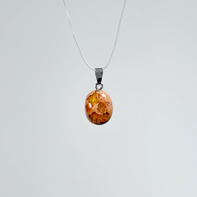 Feueropal Cabochon Anhänger - 925 Silber