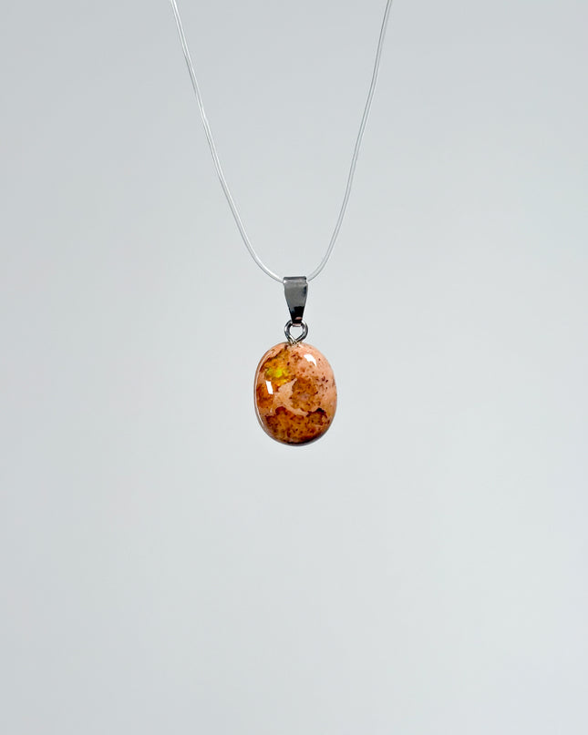 Feueropal Cabochon Anhänger - 925 Silber
