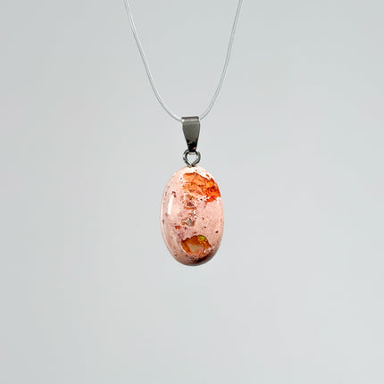 Feueropal Cabochon Anhänger - 925 Silber
