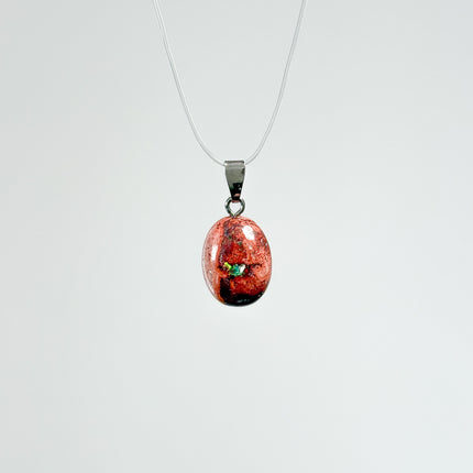 Feueropal Cabochon Anhänger - 925 Silber