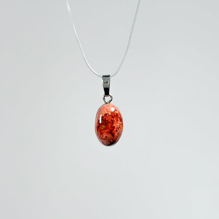 Feueropal Cabochon Anhänger - 925 Silber