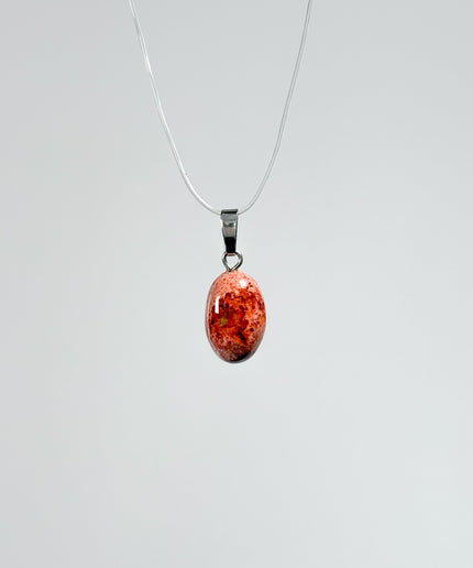 Opal (Feueropal) Cabochon Kettenanhänger