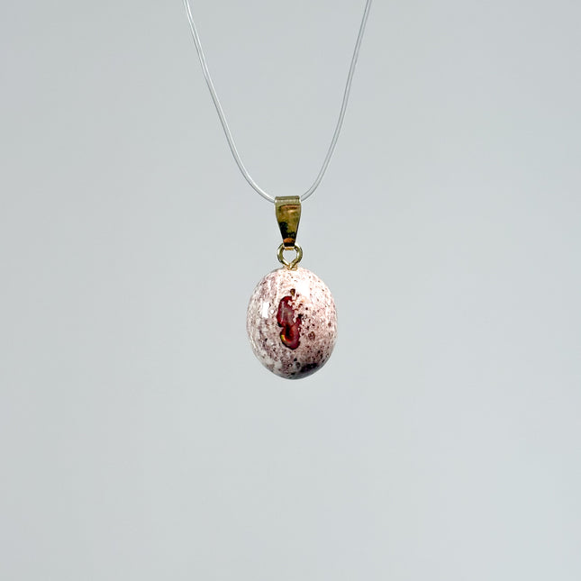 Feueropal Cabochon Anhänger - 925 Silber vergoldet