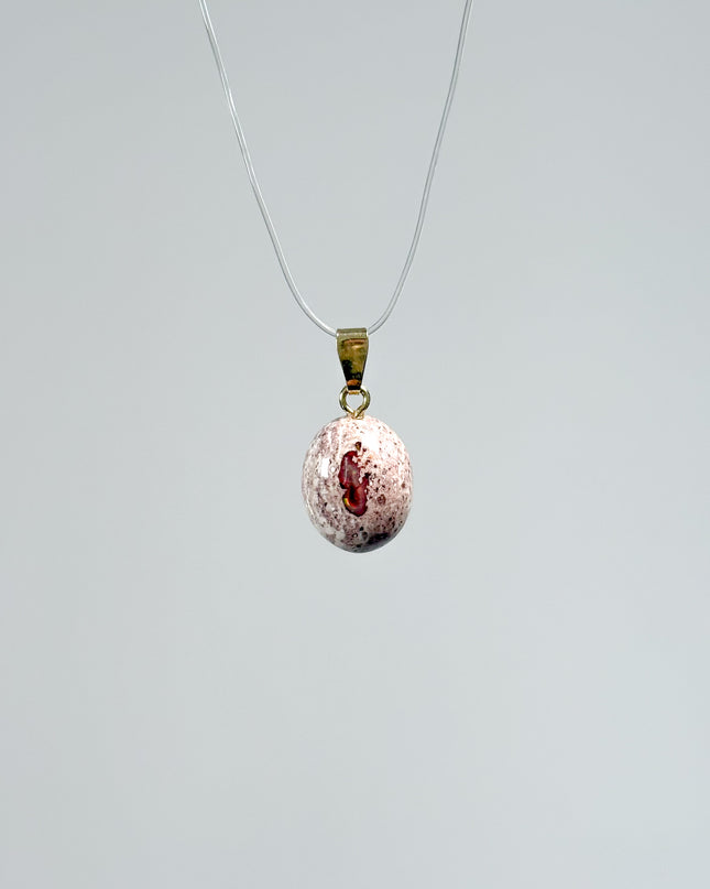 Feueropal Cabochon Anhänger - 925 Silber vergoldet