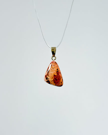 Feueropal Cabochon Anhänger - 925 Silber vergoldet