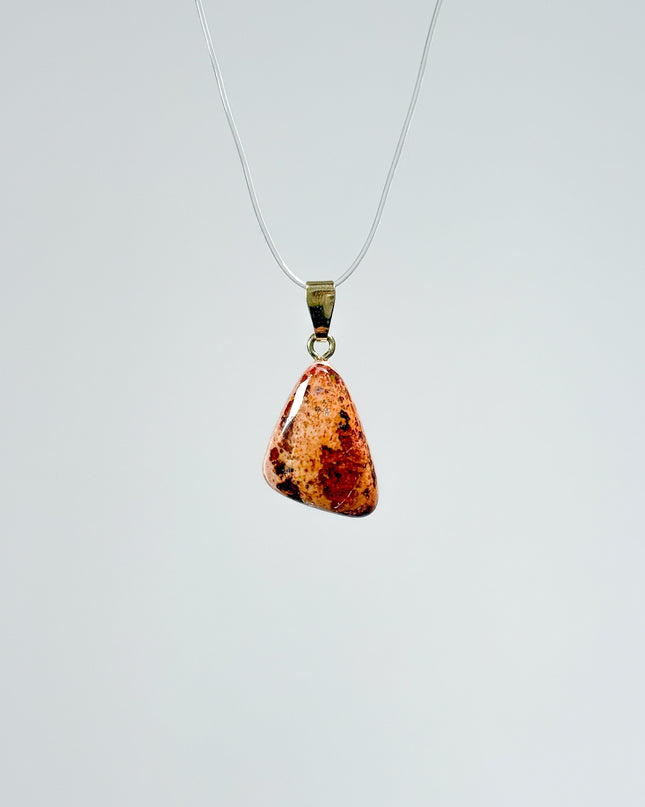 Feueropal Cabochon Anhänger - 925 Silber vergoldet