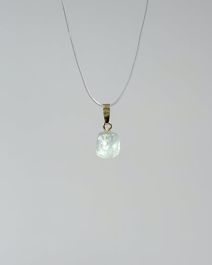 Aquamarin (roh) Anhänger - 925 Silber vergoldet