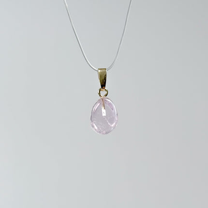 Kunzit Anhänger Extra - 925 Silber vergoldet
