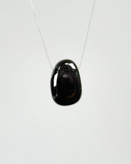 Obsidian Kettenanhänger - gebohrt