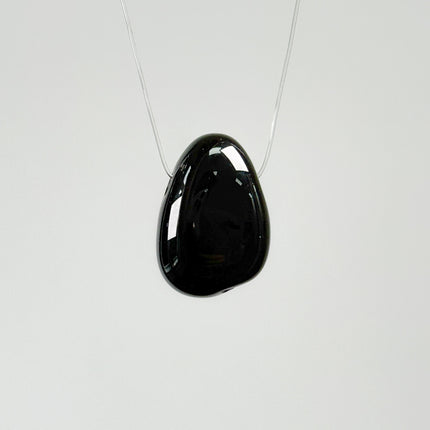 Obsidian Kettenanhänger - gebohrt