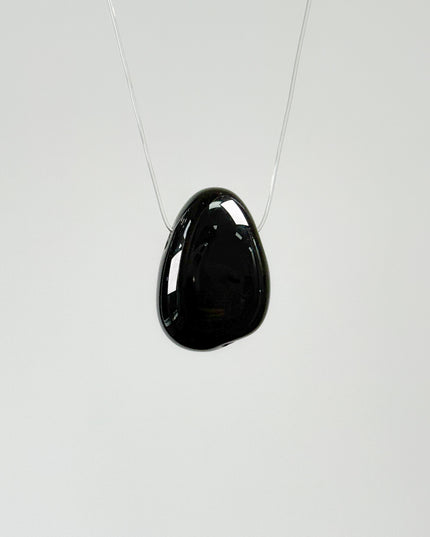 Obsidian Kettenanhänger - gebohrt